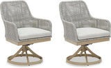 Signature Design by Ashley Seton Creek Cottage Nuvella Weather Resistant Fabric Outdoor Swivel Dining Chair with Cushion - Photo 1
