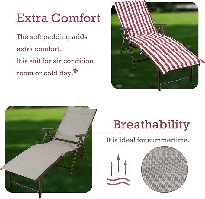 Kozyard Cozy Aluminum Reclining Lounge Chair - Perfect for Beach, Yard, Pool, Deck - Photo 6