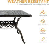 Outdoor Cast Aluminum Patio Table - Photo 3