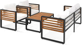 Large Size 4-Pieces Outdoor Furniture Sofa for 5 Person Conversation Set, Garden Sofa Set with Removable Cushion - Photo 2
