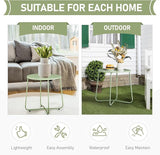 VINGLI Patio Small Side Table, Waterproof Round Metal Steel Outdoor Side Table End Table for Garden Balcony Porch and - Photo 6
