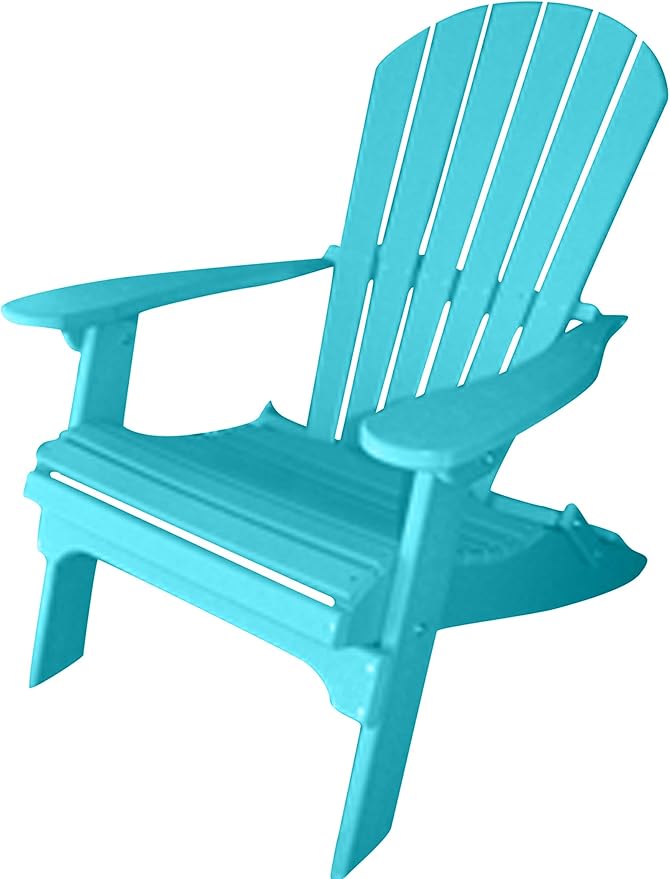 Phat Tommy Foldable Adirondack Chair - Poly Adirondack Chair Folding - HDPE, Heavy Duty, Recycled Plastic - All Weather Outdoor Furniture for Your Deck, Front Porch, or Patio, Teal