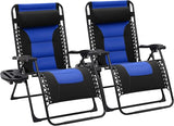 JEAREY Oversized Padded Zero Gravity Chairs Set of 2, Folding Lounge Chair Outdoor Patio Recliner - Photo 1