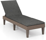 HAPPYGRILL Outdoor Chaise Lounge Chair Rattan Recliner Lounger with Removable Cushion & 3-Level Adjustable Backrest - Photo 1