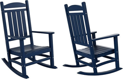 WestinTrends Malibu 2-Piece Set Outdoor/Patio Rocking Chairs (2 Seater), Navy Blue