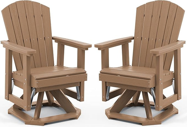SERWALL Adirondack Swivel Glider Chair, HDPE Patio Glider Set of 2, All-Weather Glider Chair for Porch, Balcony - Photo 1