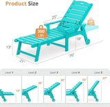 LUE BONA Outdoor Chaise Lounge Chairs Set of 2, HDPS Chaise Lounger, 5 Positions Adjustable Lounge Chairs - Photo 2