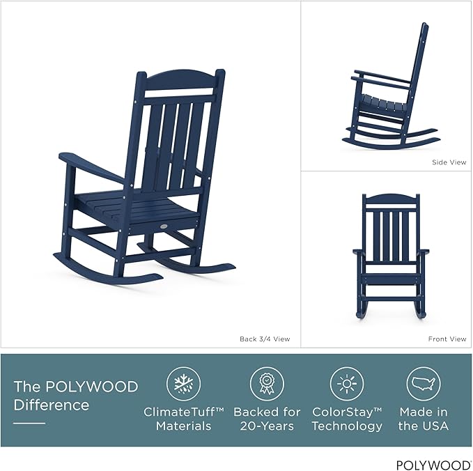 POLYWOOD Presidential Rocking Chair in Navy