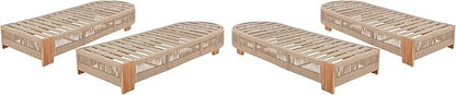 Christopher Knight Home Daskz Outdoor Chaise Lounge Chair Set of 4, Patio Outdoor Acacia Wood Chaise Lounge, Adjustable Backrest Poolside Beach Yard Recliner Chair, Rope Design, 79.5'', Teak+Beige