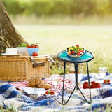 LIFFY Patio Side Table, Small Round End Table, Metal Side Table Outdoor - Photo 7