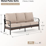 Metal Patio Furniture Sofa with 5.75" Extra Thick Cushion - Photo 2