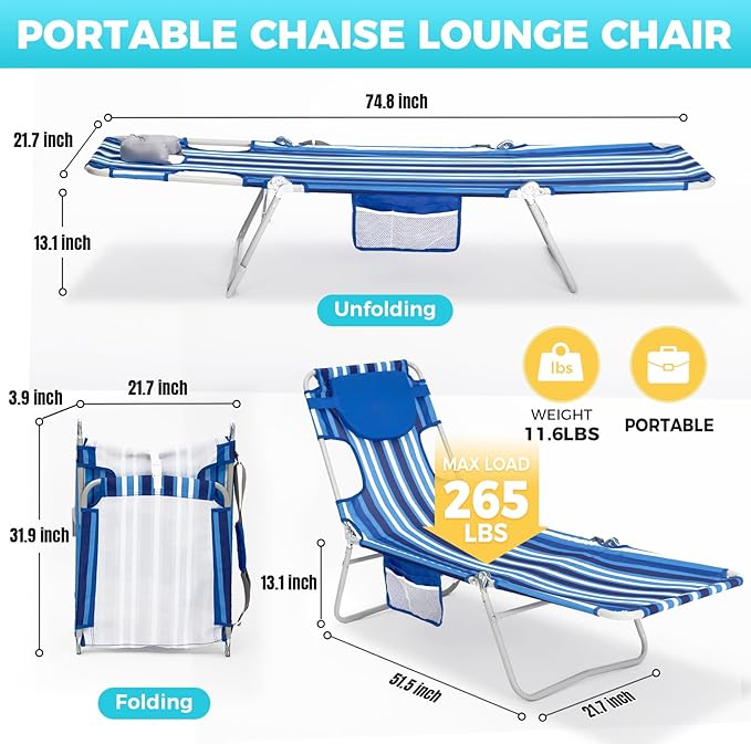 #WEJOY Folding Tanning Chair with Face Hole - Photo 3