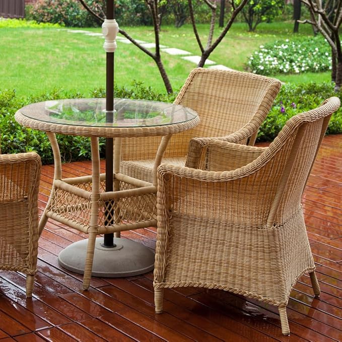 Dulles Glass 42 inch Round Glass Table Top Center Hole - Tempered - 1/4" Thick Glass Surface, Safe Flat Polished - Photo 2