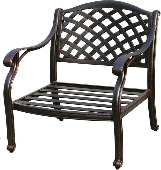 Darlee Nassau Cast Aluminum Deep Seating Patio Lounge Chair - Antique Bronze - Photo 2