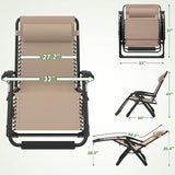 ZENPETIO Oversized Zero Gravity Chair, 33In XXL Zero Gravity Recliner Lounge Chair - Photo 3