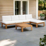 Teamson Home - Outdoor 2 Piece Acacia Modular Sectional Set with Cushions - Photo 2