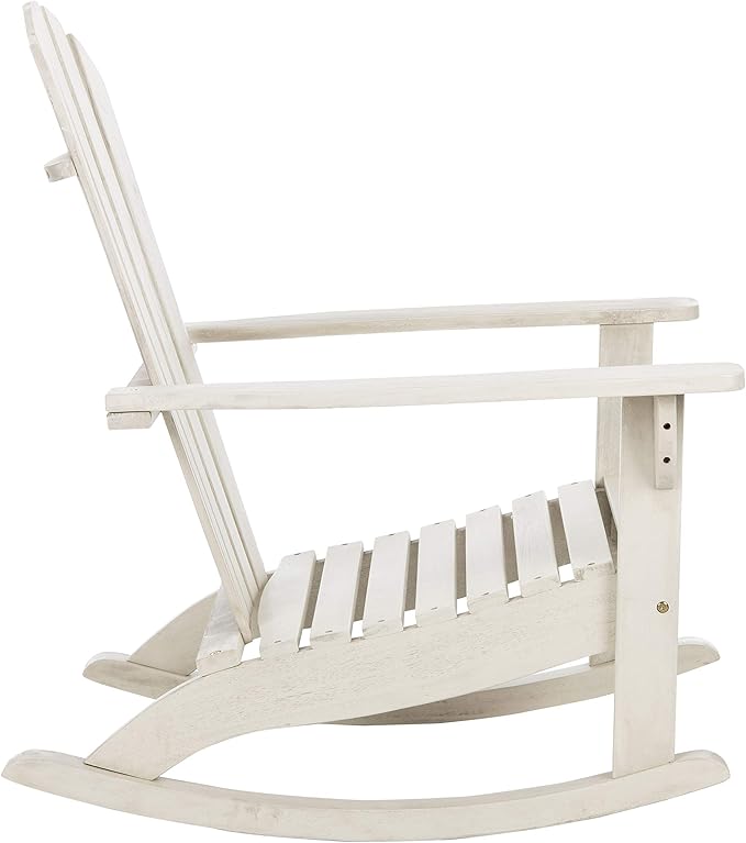 Safavieh Outdoor Brizio Classic White Adirondack Rocking Chair