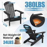 YEFU Adirondack Chair Weather Resistant: Outdoor Chair HIPS Plastic Adirondack Chairs - Patio Chairs with Wood Texture - Photo 3