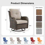 Belord Outdoor Swivel Chairs Set of 2, Patio Wicker Rocker Chairs, All Weather Patio Conversation Furniture Set - Photo 2