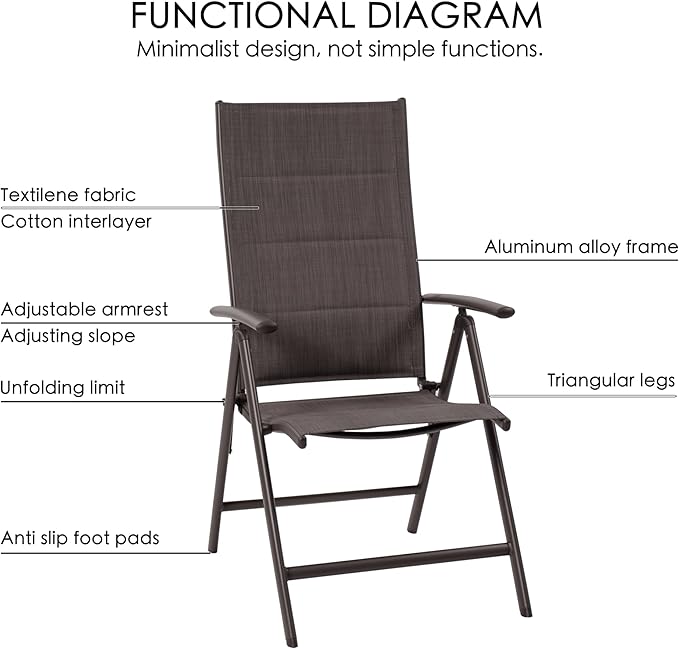 Kozyard Coolmen 2-Pack Outdoor Patio Dining Chair Set - Breathable Textilene Padded - Photo 3