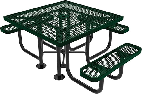 COATEDOUTDOORFURNITURE Heavy-Duty Portable ADA-Compliant Outdoor Picnic Table with Umbrella Hole - Photo 1