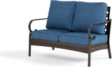 Metal Patio Furniture Loveseat with 5.75" Extra Thick Waterproof Cushion - Photo 8