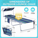 #WEJOY Folding Lounge Chair with Canopy Shade - Photo 3