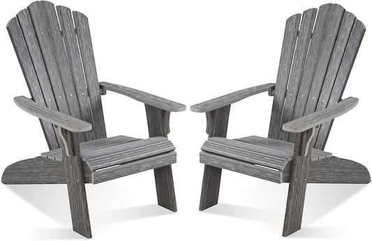 Adirondack Chair Set of 2, Outdoor Oversized Patio Chair Poly Lumber Weather Resistant & Durable Fire Pits Chair for Poolside,Lawn and Garden,350lbs Weight Capacity