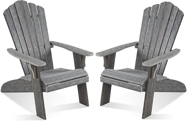 Adirondack Chair Set of 2, Outdoor Oversized Patio Chair Poly Lumber Weather Resistant & Durable Fire Pits Chair for - Photo 1