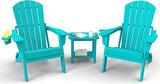 3-Piece Folding Adirondack Chair Set - 38" Extra Tall Back & Embossed Wood Grain - Photo 1