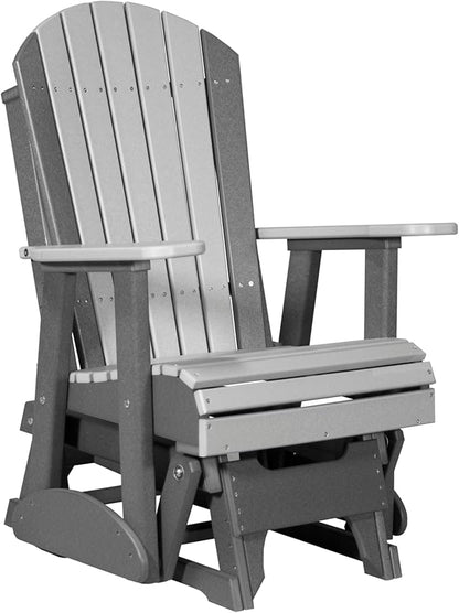 LuxCraft 2' Adirondack Glider Chair - Available in 20 Colors, Dove Gray and Slate