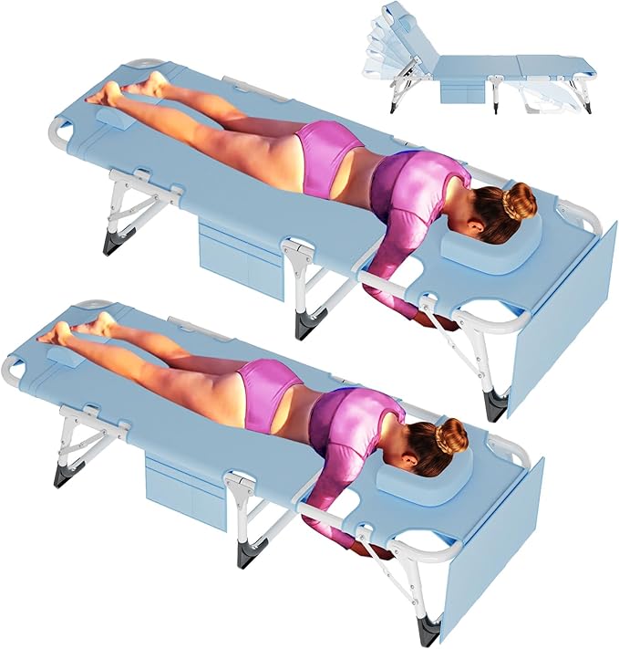 ABORON Oversized Folding Sun Tanning Chair, 3 in 1 Heavy Duty Chaise Lounge Chairs, with Mat/Pillow/Face Arm Holes - Photo 1