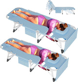 ABORON Oversized Folding Sun Tanning Chair, 3 in 1 Heavy Duty Chaise Lounge Chairs, with Mat/Pillow/Face Arm Holes - Photo 1