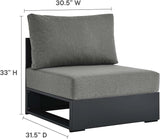 Modway Tahoe Modular Aluminum 3-Piece Outdoor Patio Furniture Gray Charcoal - Photo 6
