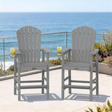 VINGLI Tall Adirondack Chair, All-Weather Plastic Adirondack Chair with Cup Holder Heavy-Duty Outdoor Barstools for - Photo 7