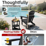 Folding Adirondack Chair, HDPE Plastic Black Adirondack Chairs Weather Resistant - Photo 5