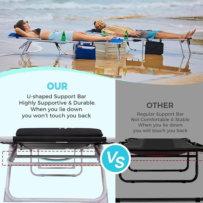 #WEJOY 2 Pack Outdoor Chaise Lounge Chair - Portable Folding Patio Pool Lounge Chair - Photo 6