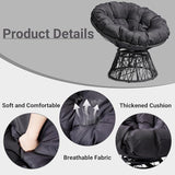 VINGLI Outdoor Papasan Chairs with Thick Cushions 360 Degree Swivel Chair - Photo 4