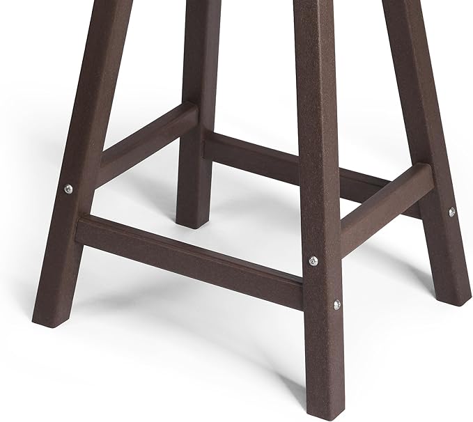 WestinTrends Malibu 24 Inch Outdoor Bar Stools, All Weather Resistant Poly Lumber Adirondack Counter Height Stools, Dark Brown