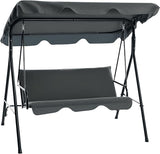 Outsunny 3-Seat Outdoor Patio Swing Chair with Removable Cushion, Steel Frame Stand and Adjustable Tilt Canopy for Patio - Photo 1