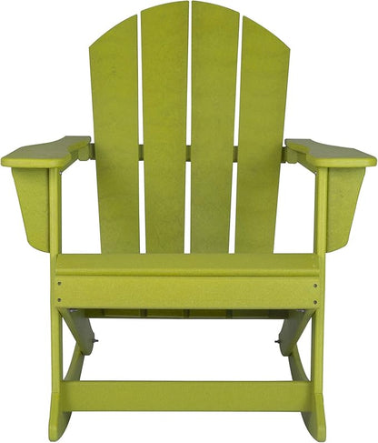 WO WESTIN OUTDOOR HDPE Laguna Outdoor Rocking Poly Adirondack Chair, Lime