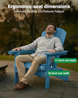 YEFU Adirondack Chair Set of 2, Folding Oversized Plastic Adirondack Chair with Cup Holder - Photo 6