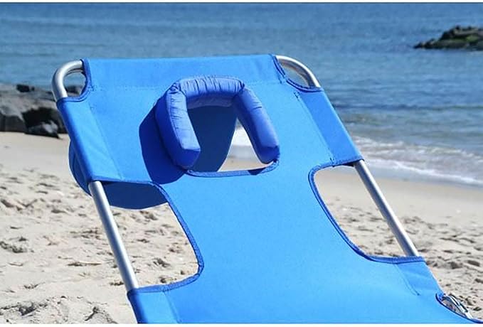 Ostrich 2-Pack Beach Lounge Chair, Folding & Reclining Outdoor Chaise Lounger, Blue - Portable Adjustable Recliner Chair for Lawn, Pool, Patio, Garden, and Yard