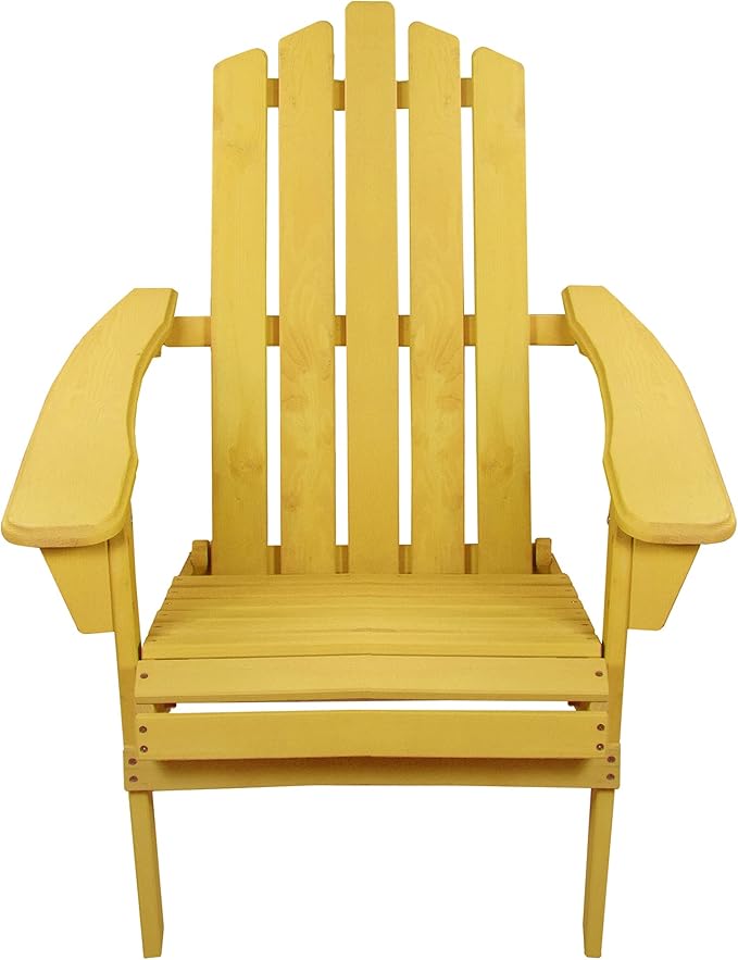 Northlight DR91998 Classic Folding Wooden Adirondack Chair, 36", Yellow