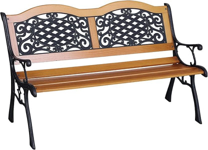 Wood & Metal Garden Bench