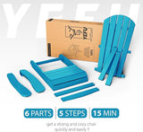 YEFU Adirondack Chairs Set of 2: Outdoor Chair HIPS Plastic Adirondack Chairs - Patio Chairs with Wood Texture - Lawn - Photo 8