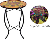 12 Inch Round The Sun Glass Side Table, Patio Small Table, Outdoor Side Table, Outdoor Bar Table - Photo 5