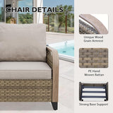 EAGLE PEAK Wicker Outdoor Patio Sofa Modern Rattan Patio Furniture Loveseat for Backyard Deck Porch Balcony - Photo 4