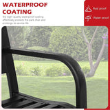 Metal Garden Bench Outdoor Park Patio Benches with Mesh Pattern Backrest Armrests for Patio Park Lawn Yard,Black - Photo 4