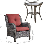 Rilyson Patio Furniture Chairs Outdoor Chair - 2 Piece Wicker Rattan Chairs Set with High Back and Deep Seating for - Photo 3